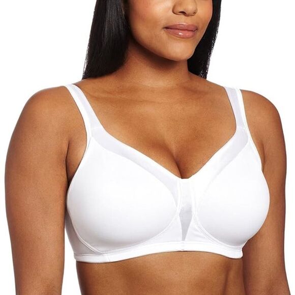 Playtex 4803 18 Hour Silky Soft Smoothing Wirefree Bra NWT US 44C White Comfort - Picture 1 of 11